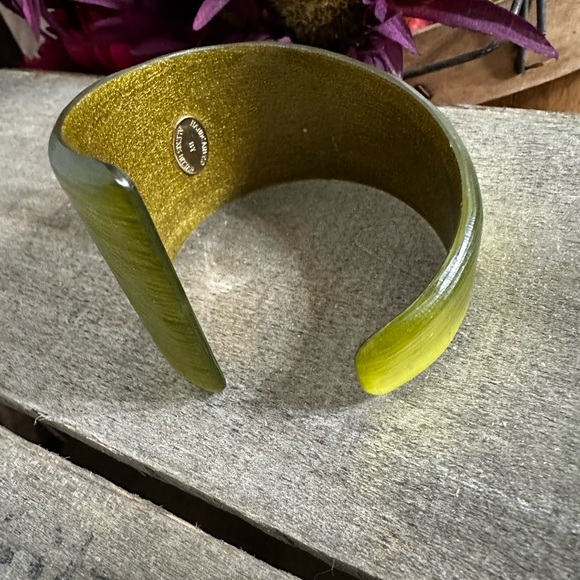 Alexis Bittar Yellow Lucite Cuff Bracelet 
Hand Carved - Picture 7 of 10